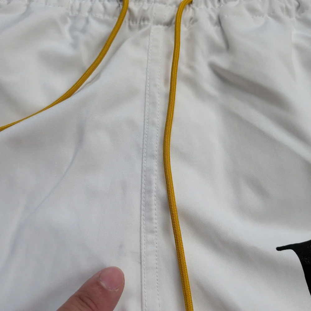 Rhude Logo Swim Shorts Trunks Mens Small White Mesh Lined Spell Out Beach Casual